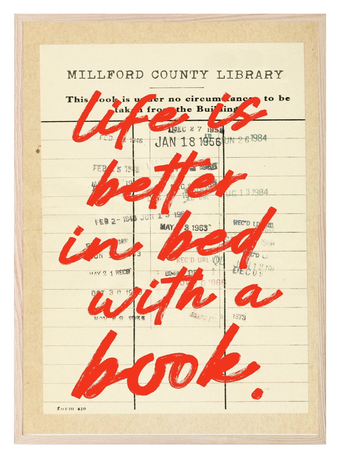 Life Is Better in Bed with a Book Print | Reading Quote Wall Art | Typography