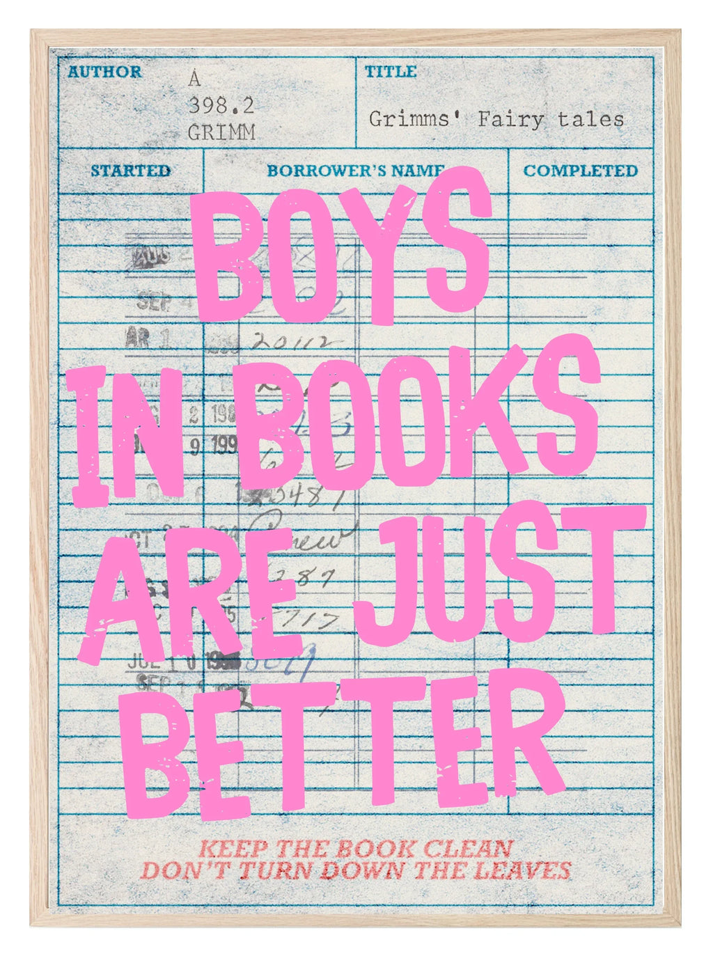 Boys in Books Are Just Better Print | Reading Quote Wall Art | Typography - Larosier Prints