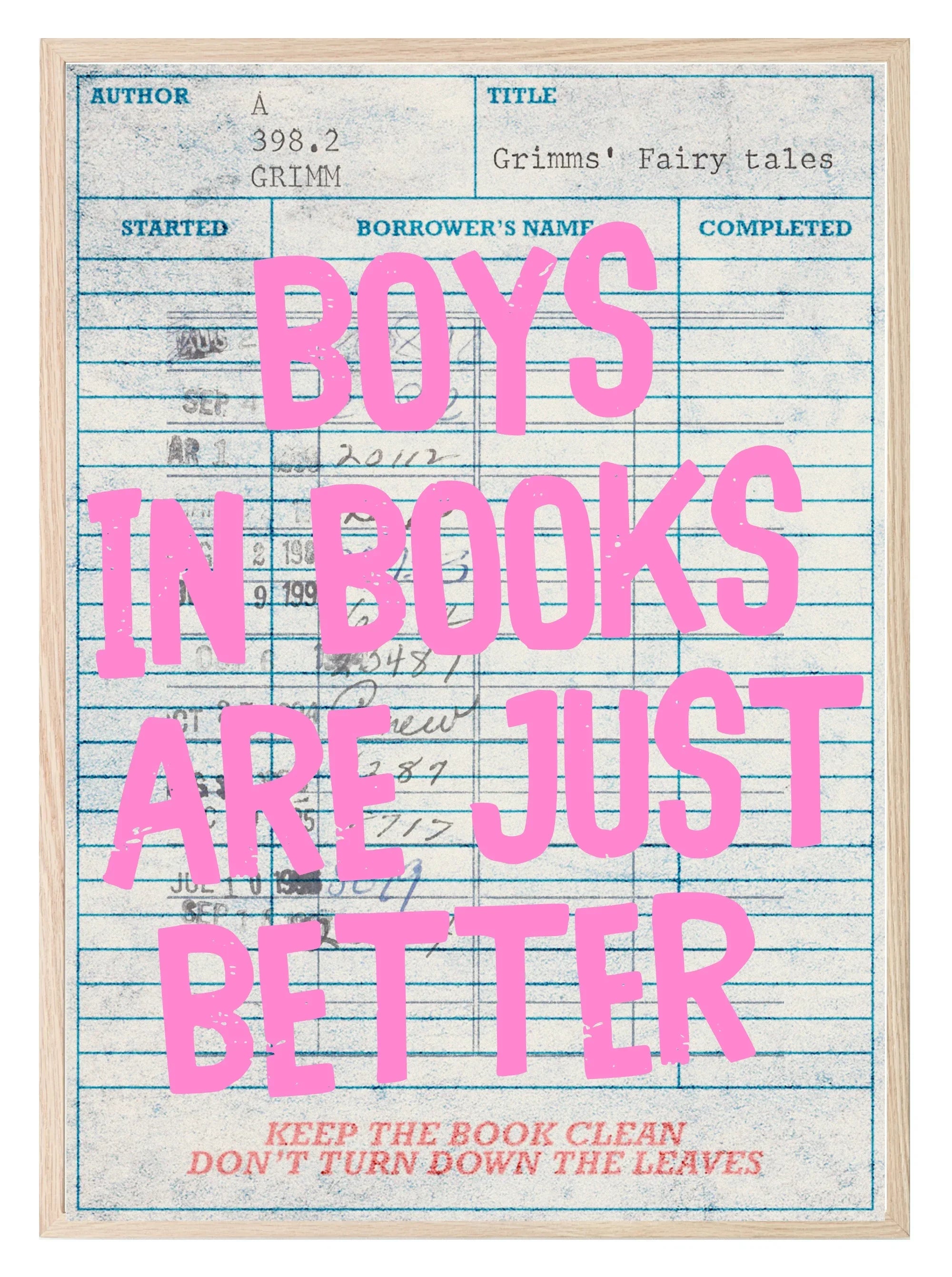 Boys in Books Are Just Better Print | Reading Quote Wall Art | Typography - Larosier Prints