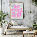 Boys in Books Are Just Better Print | Reading Quote Wall Art | Typography - Larosier Prints