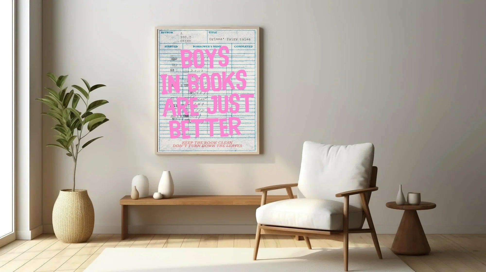 Boys in Books Are Just Better Print | Reading Quote Wall Art | Typography - Larosier Prints