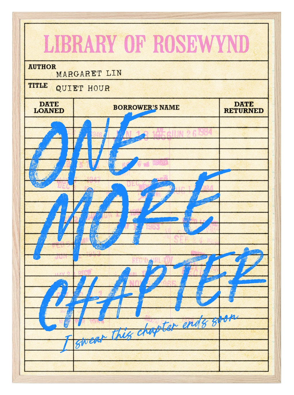 One More Chapter Print | Reading Quote Wall Art | Typography - Larosier Prints
