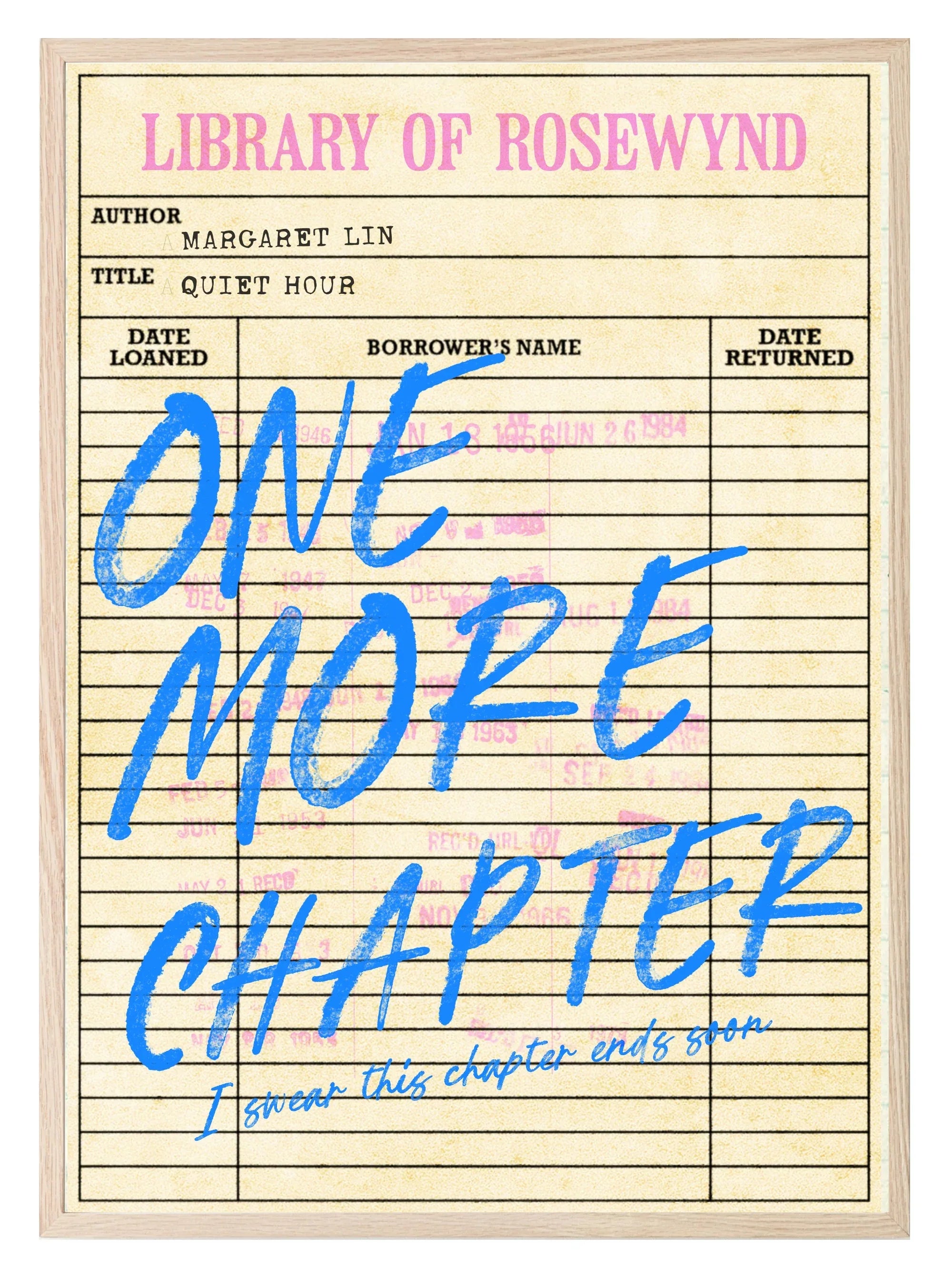 One More Chapter Print | Reading Quote Wall Art | Typography - Larosier Prints