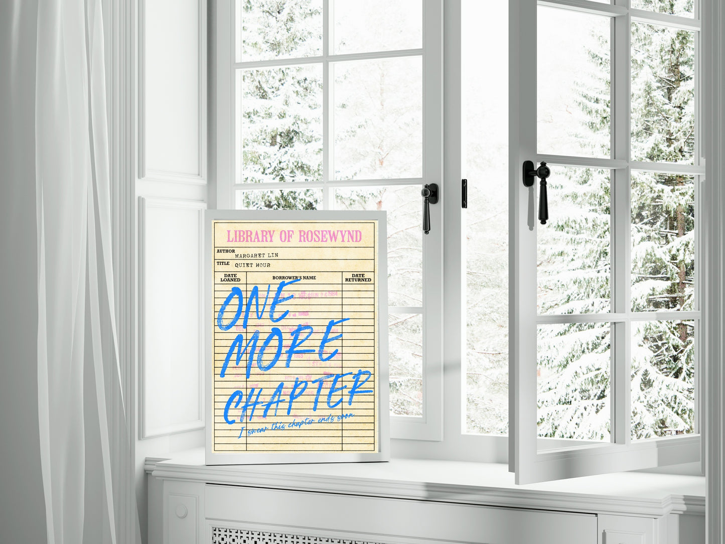 One More Chapter Print | Reading Quote Wall Art | Typography