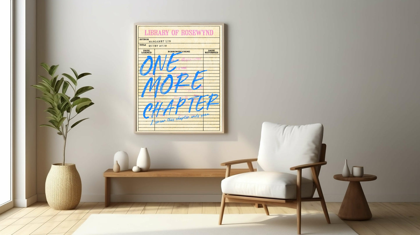 One More Chapter Print | Reading Quote Wall Art | Typography