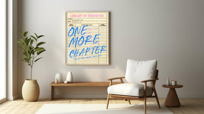 One More Chapter Print | Reading Quote Wall Art | Typography