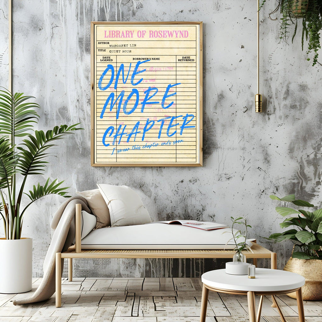 One More Chapter Print | Reading Quote Wall Art | Typography - Larosier Prints