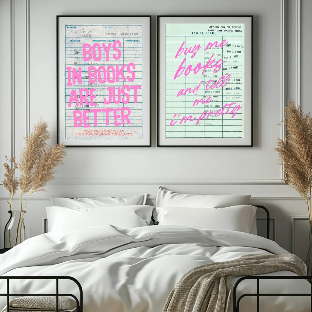 Boys in Books Are Just Better Print | Reading Quote Wall Art | Typography - Larosier Prints