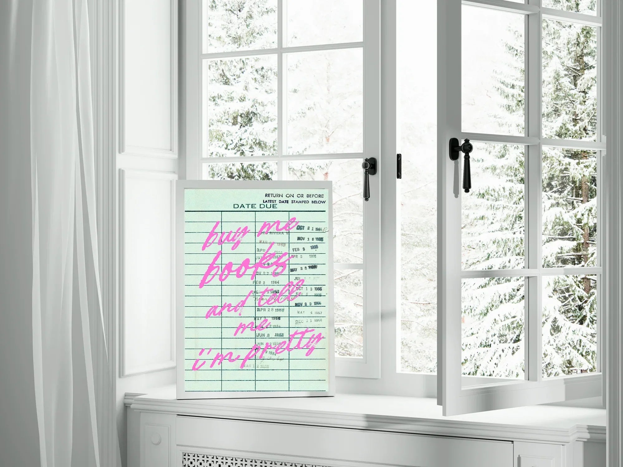 Buy Me Books & Tell Me I'm Pretty Print | Reading Quote Wall Art | Typography - Larosier Prints