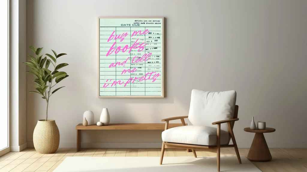 Buy Me Books & Tell Me I'm Pretty Print | Reading Quote Wall Art | Typography - Larosier Prints