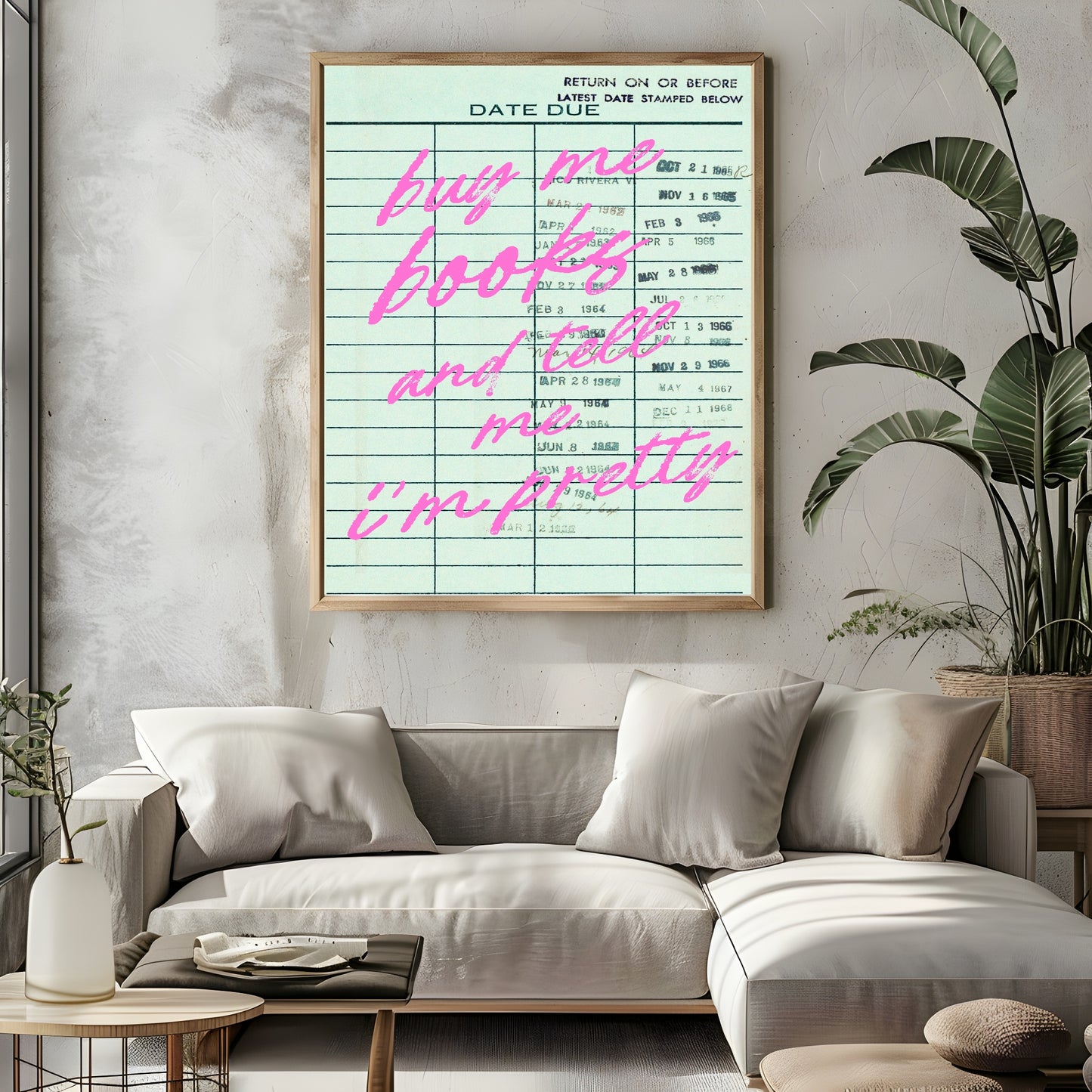 Buy Me Books & Tell Me I'm Pretty Print | Reading Quote Wall Art | Typography