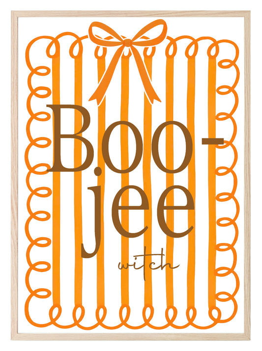 Boojee Witch Print | Orange Stripes | Fun Halloween Wall Art