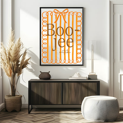Boojee Witch Print | Orange Stripes | Fun Halloween Wall Art