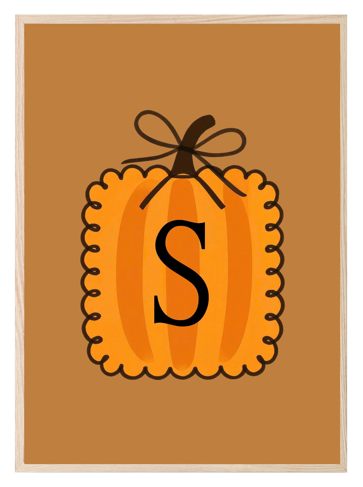 Personalised Pumpkin Initial Print | Custom Halloween Wall Art