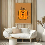 Personalised Pumpkin Initial Print | Custom Halloween Wall Art - Larosier Prints