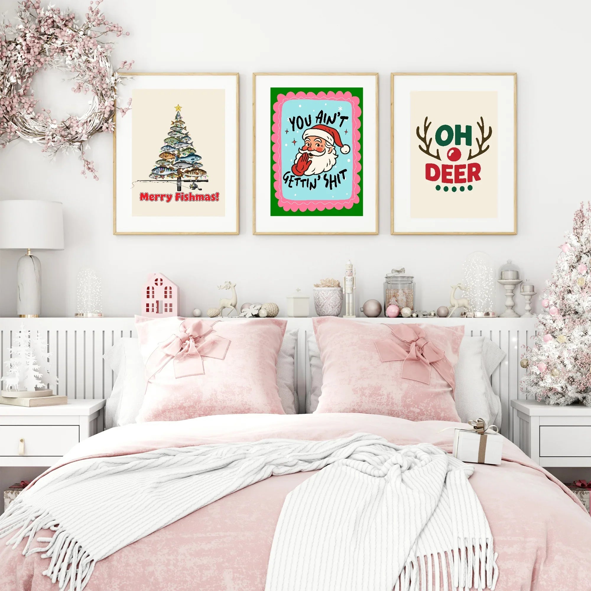Oh Deer Print | Fun Christmas Wall Art - Larosier Prints