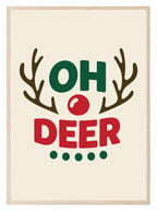 Oh Deer Print | Fun Christmas Wall Art - Larosier Prints