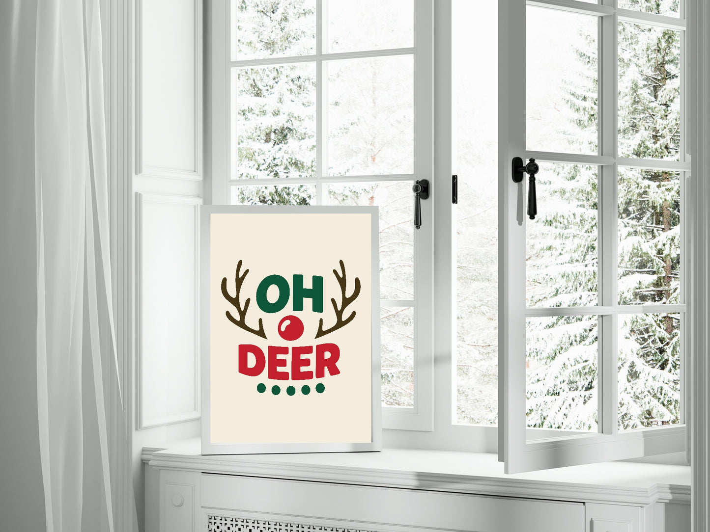 Oh Deer Print | Fun Christmas Wall Art