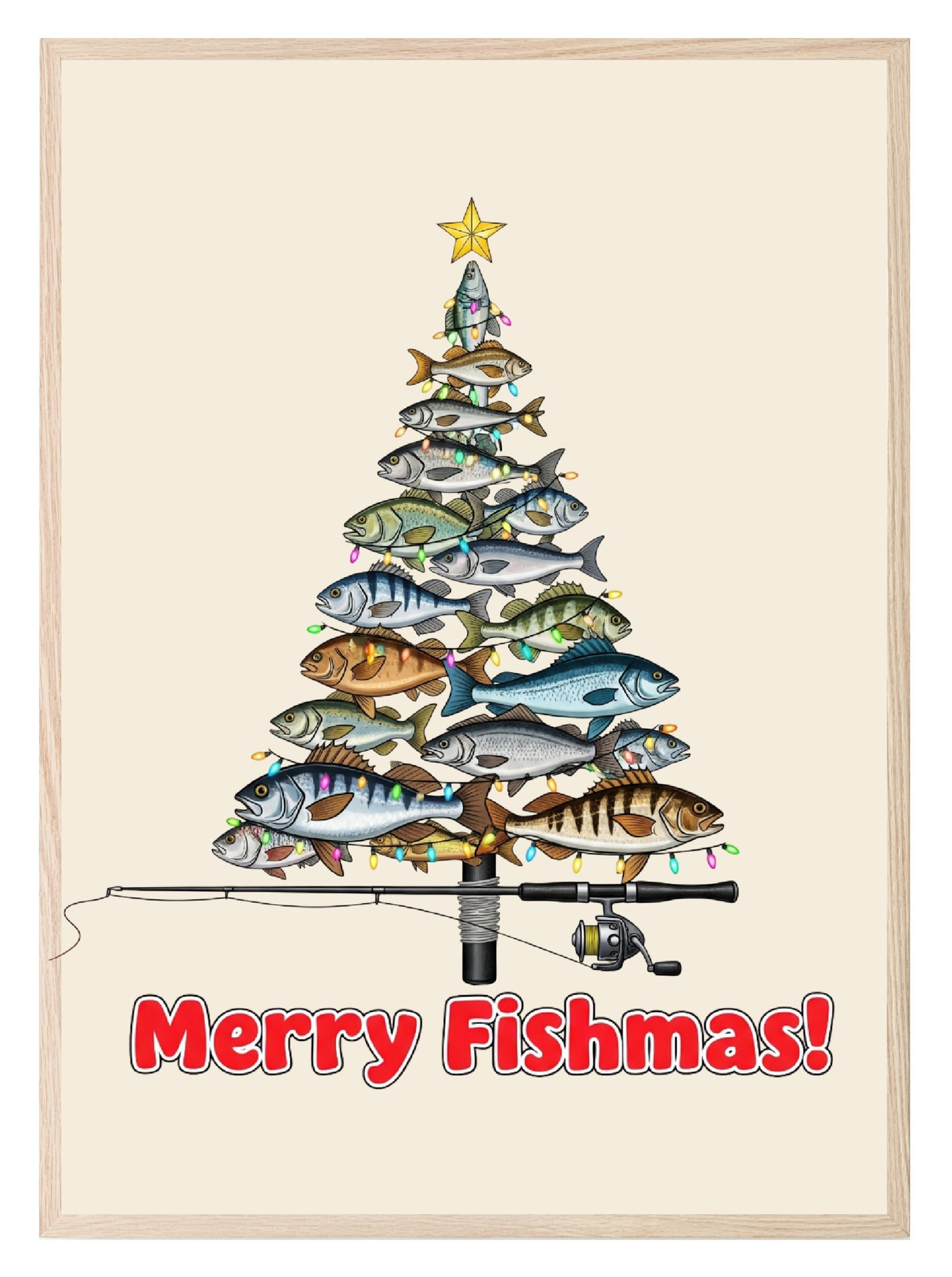 Merry Fishmas Print | Fun Christmas Wall Art