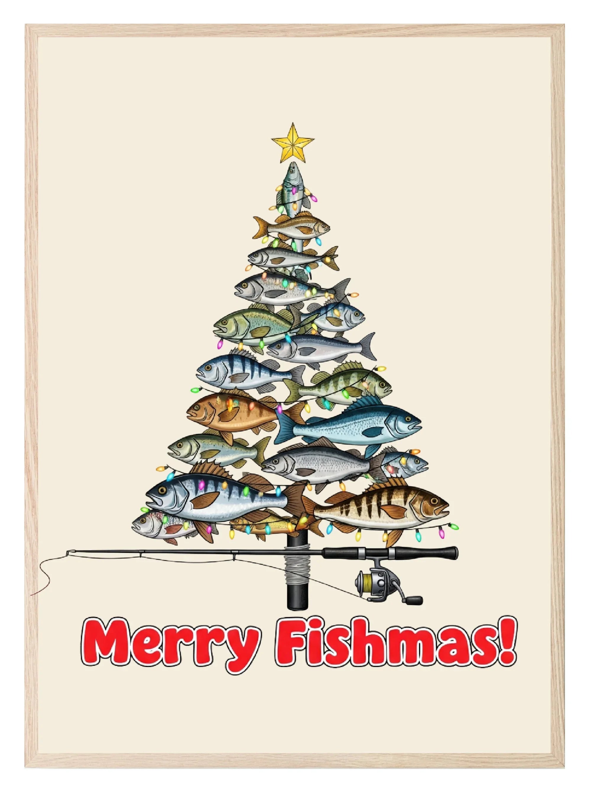 Merry Fishmas Print | Fun Christmas Wall Art - Larosier Prints