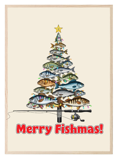 Merry Fishmas Print | Fun Christmas Wall Art