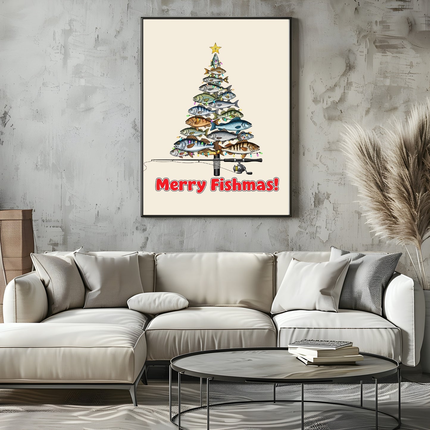 Merry Fishmas Print | Fun Christmas Wall Art