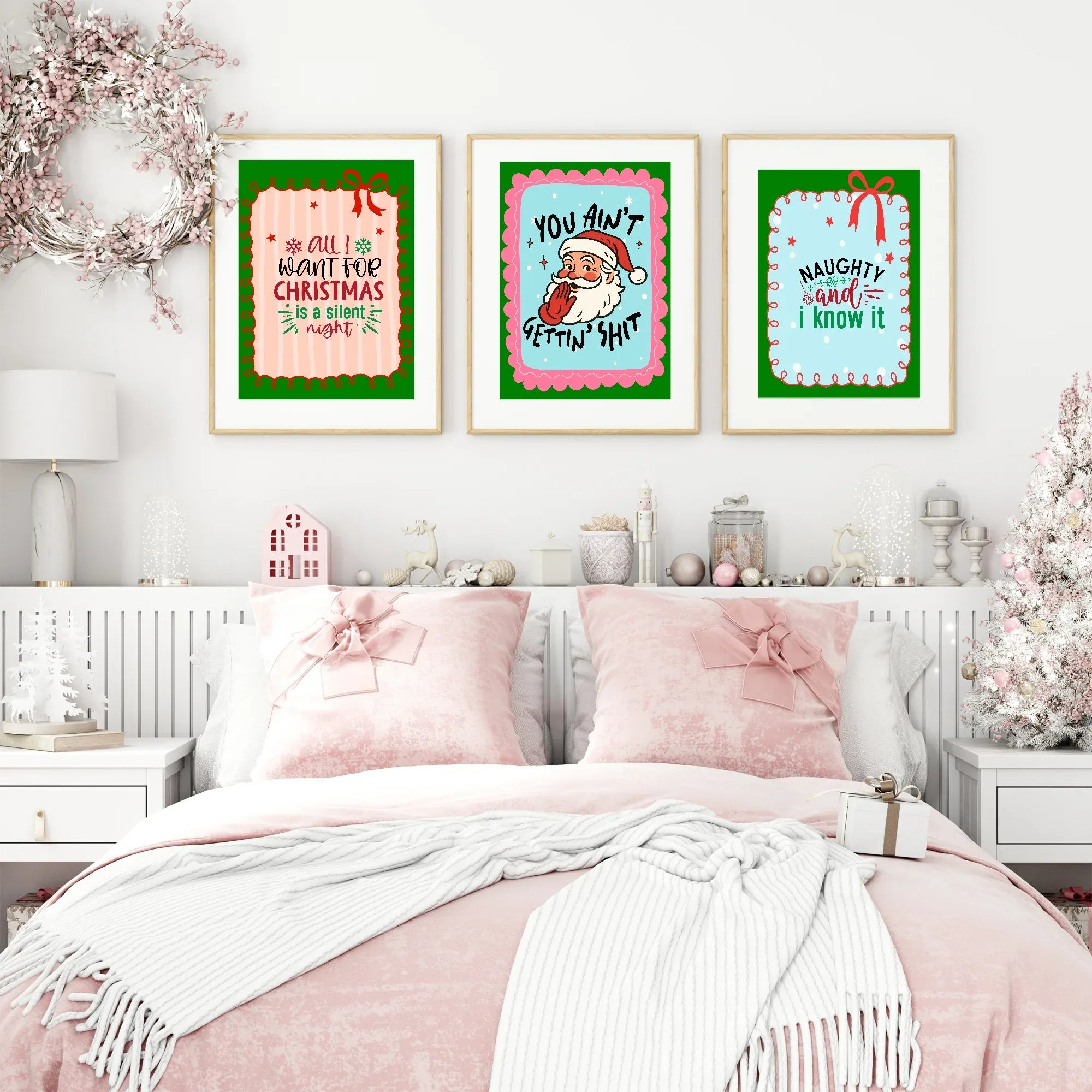 All I Want For Christmas Is A Silent Night Print | Fun Christmas Wall Art - Larosier Prints