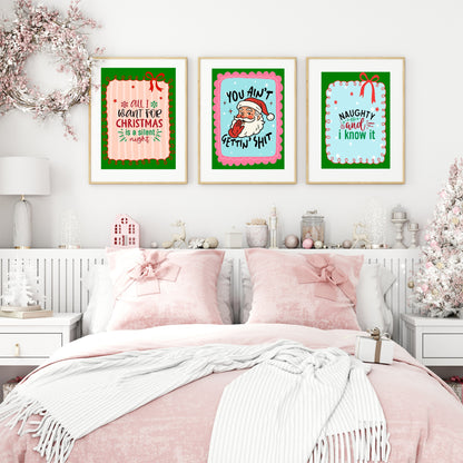 All I Want For Christmas Is A Silent Night Print | Fun Christmas Wall Art