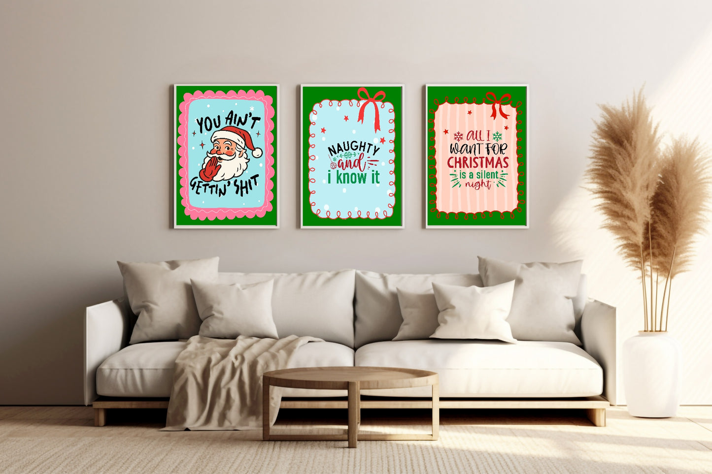 Naughty And I Know It Print | Fun Christmas Wall Art