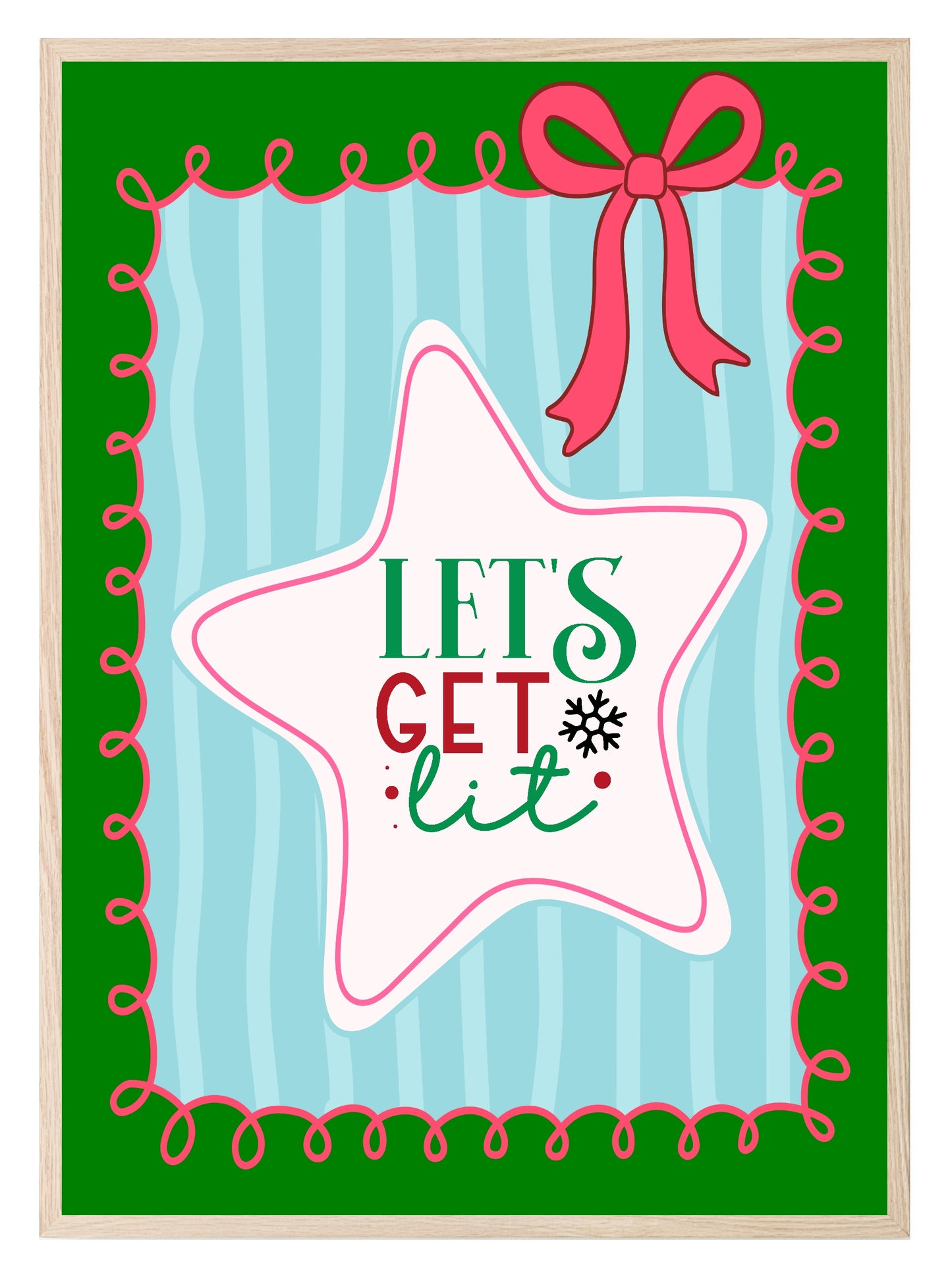 Let's Get Lit Print | Cute Christmas Wall Art