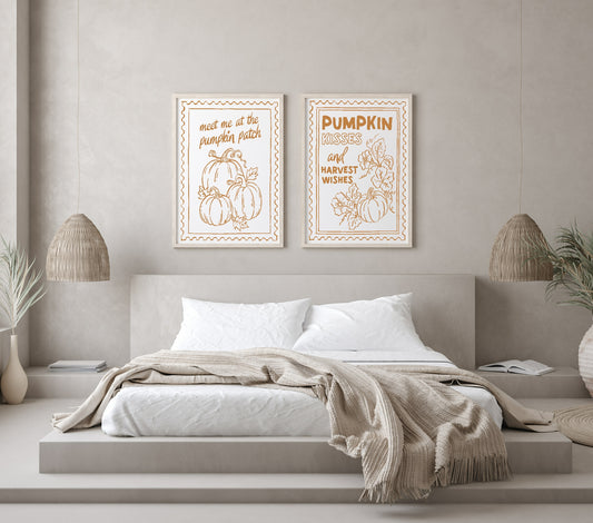 Meet Me At The Pumpkin Patch Print | Autumnal Home Wall Art