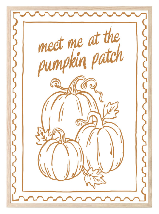 Meet Me At The Pumpkin Patch Print | Autumnal Home Wall Art