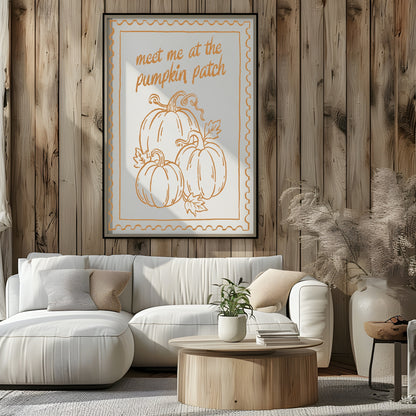 Meet Me At The Pumpkin Patch Print | Autumnal Home Wall Art