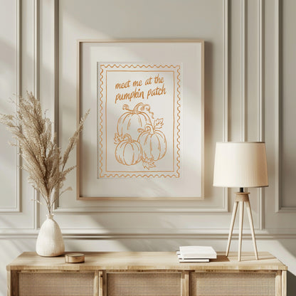 Meet Me At The Pumpkin Patch Print | Autumnal Home Wall Art