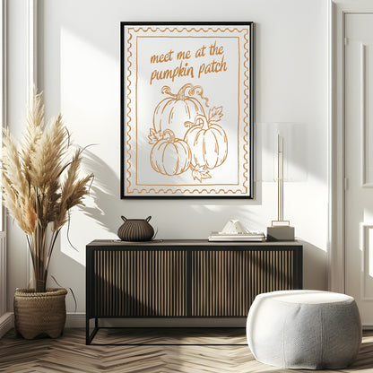 Meet Me At The Pumpkin Patch Print | Autumnal Home Wall Art