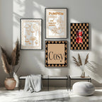 Checkerboard Coffee percolator Print | Autumnal Kitchen Wall Art - Larosier Prints