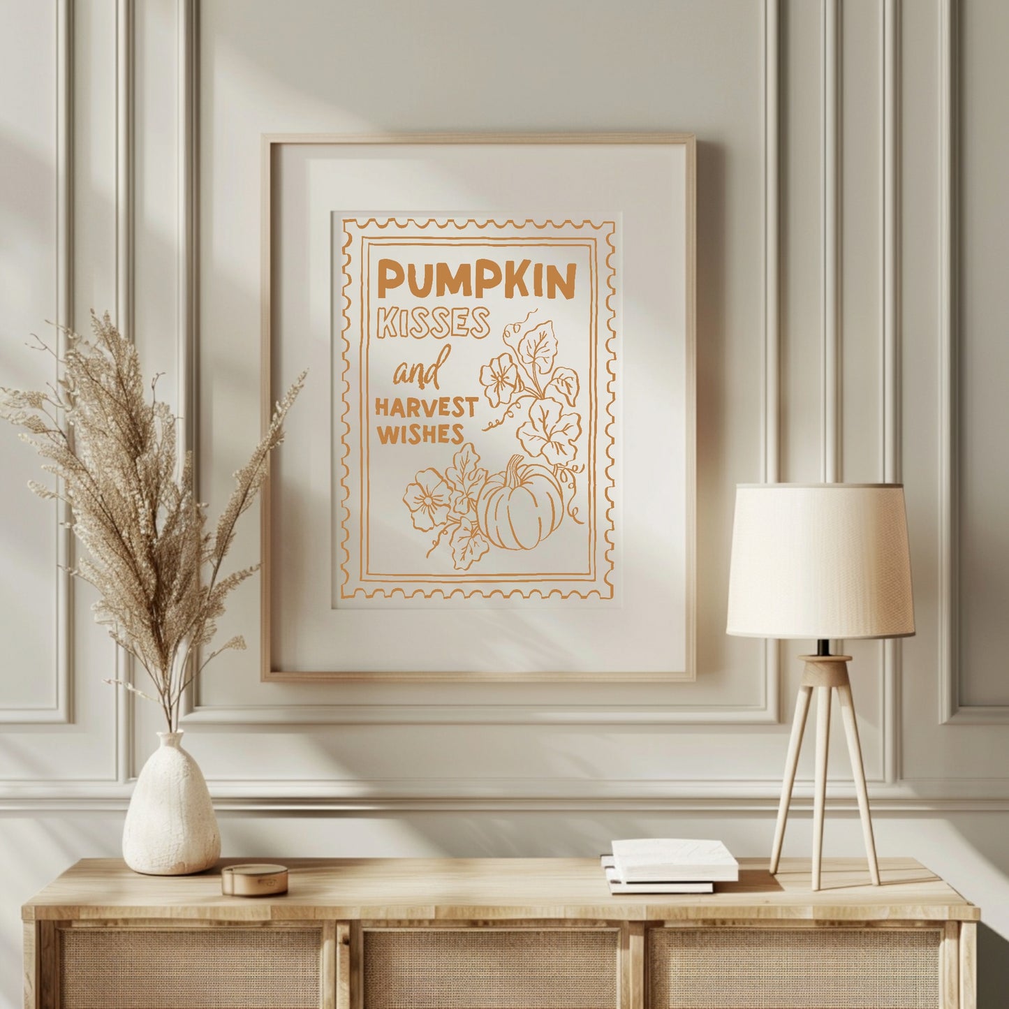 Pumpkin Kisses & Harvest Wishes Print | Autumnal Home Wall Art