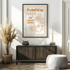 Pumpkin Kisses & Harvest Wishes Print | Autumnal Home Wall Art - Larosier Prints