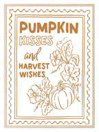 Pumpkin Kisses & Harvest Wishes Print | Autumnal Home Wall Art - Larosier Prints