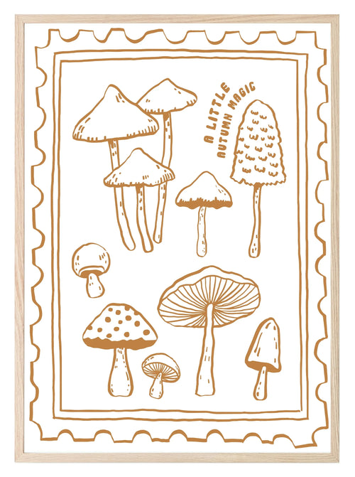 A Little Autumn Magic Print | Mushroom Home Wall Art - Larosier Prints