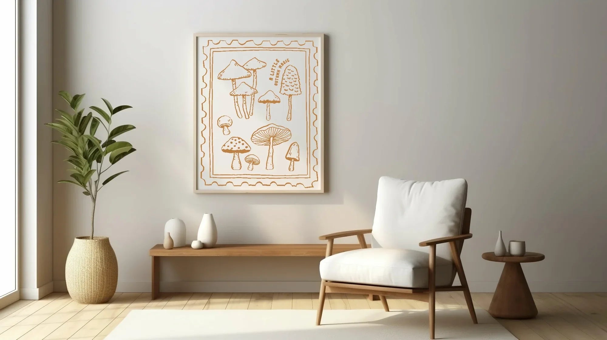A Little Autumn Magic Print | Mushroom Home Wall Art