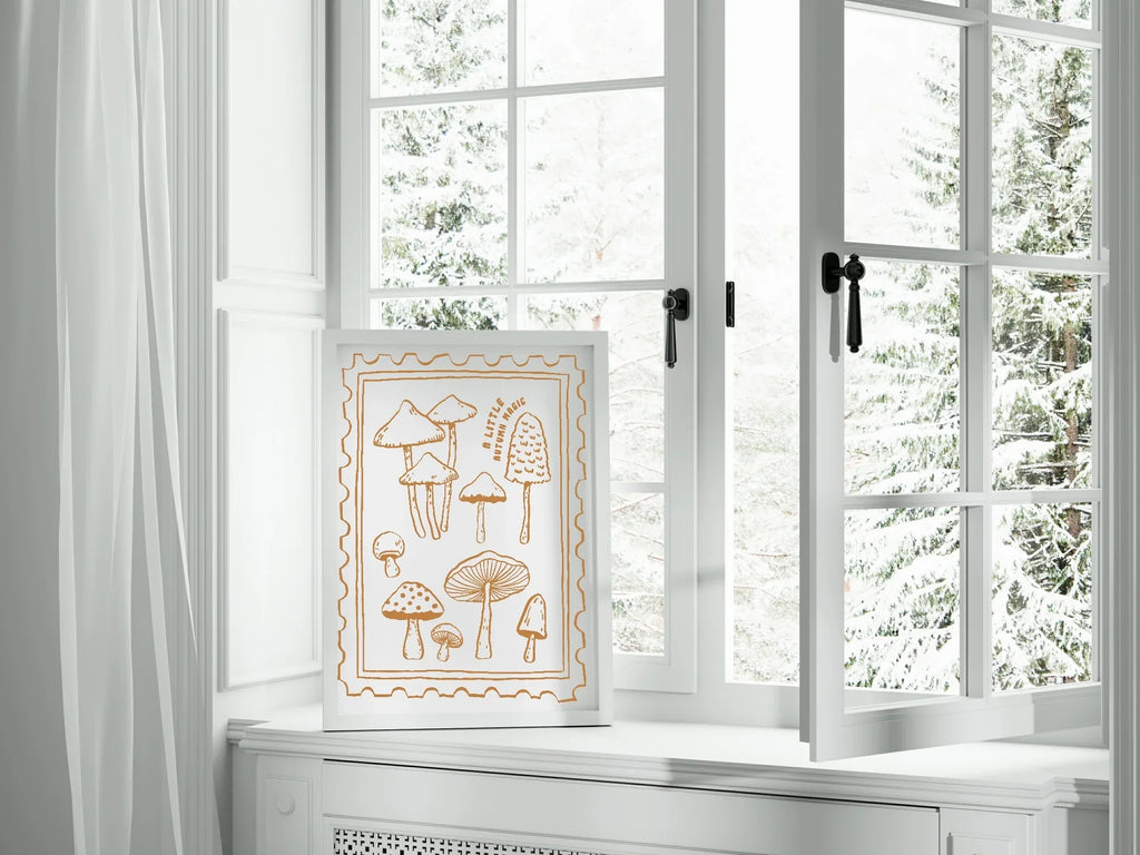 A Little Autumn Magic Print | Mushroom Home Wall Art - Larosier Prints