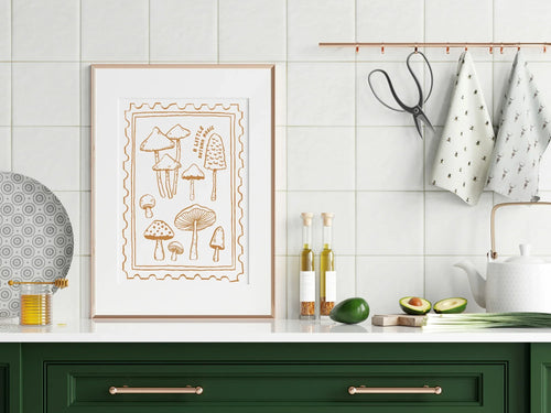 A Little Autumn Magic Print | Mushroom Home Wall Art - Larosier Prints