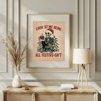 Festive Skeleton Print | Funny Gothic Wall Art - Larosier Prints