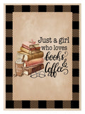 Just A Girl Who Loves Books & Coffee Print | Autumnal Wall Art - Larosier Prints