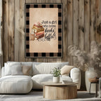 Just A Girl Who Loves Books & Coffee Print | Autumnal Wall Art - Larosier Prints