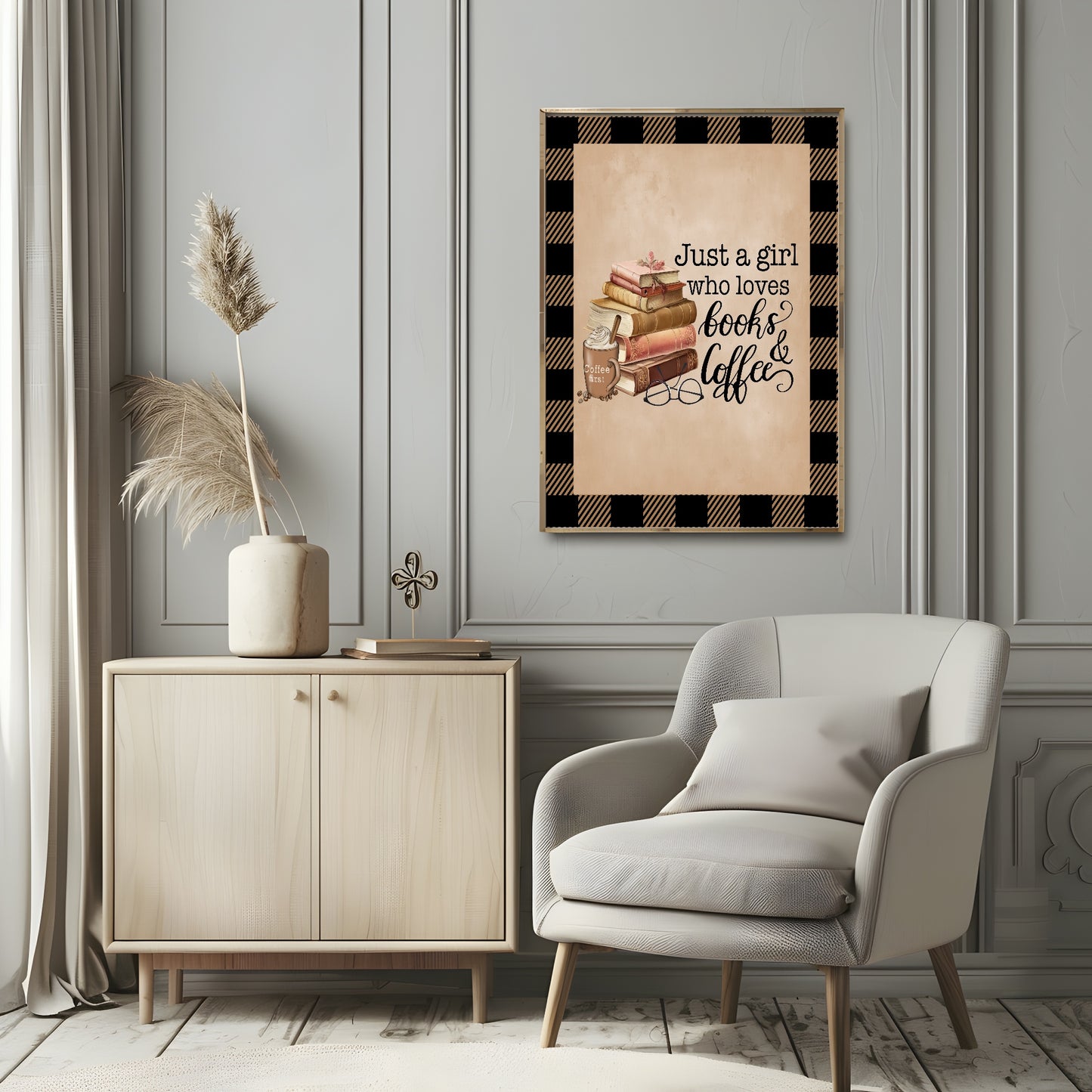 Just A Girl Who Loves Books & Coffee Print | Autumnal Wall Art