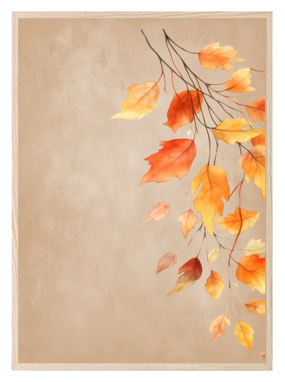 Set of 2 Autumnal Leaves Print | Over The Bed Wall Art