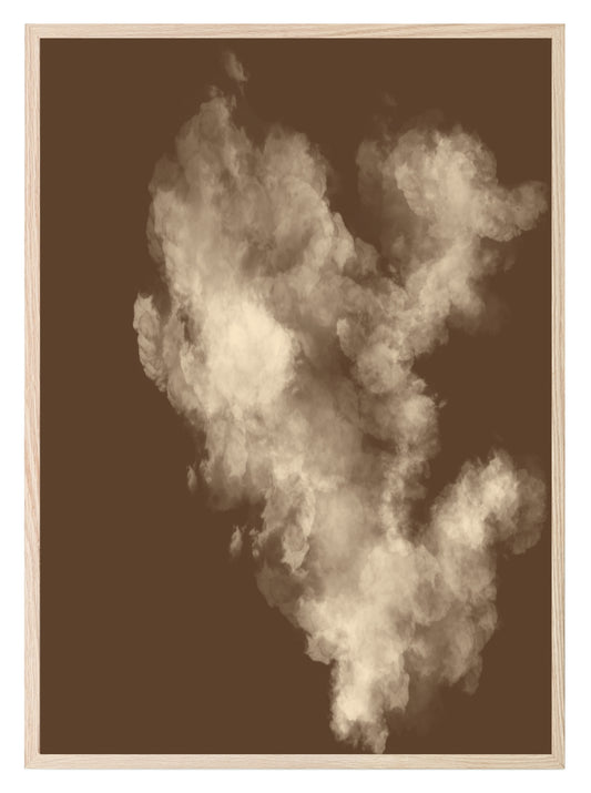 Autumnal Smoke Wall Art Print | Chocolate Brown & Cotton