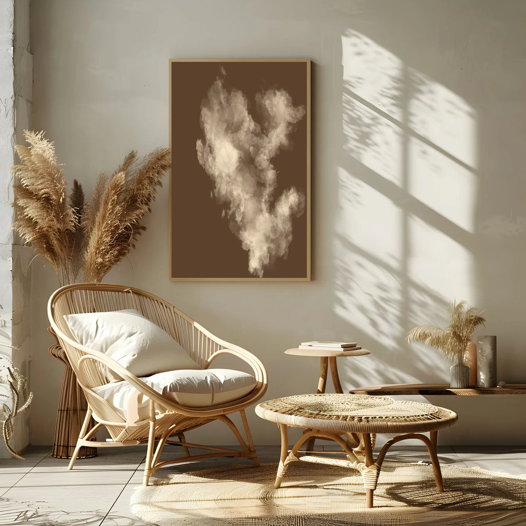 Autumnal Smoke Wall Art Print | Chocolate Brown & Cotton - Larosier Prints